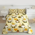 thumbnail image 2 of Manfei Cartoon Bee Gnome King Size Comforter Sets,Heart Bollon Bedding Comforter Set,Kawaii Daisy Flower Bedding Set For Girls,Yellow White Home Decor Reversible,3 Pieces, 2 of 8
