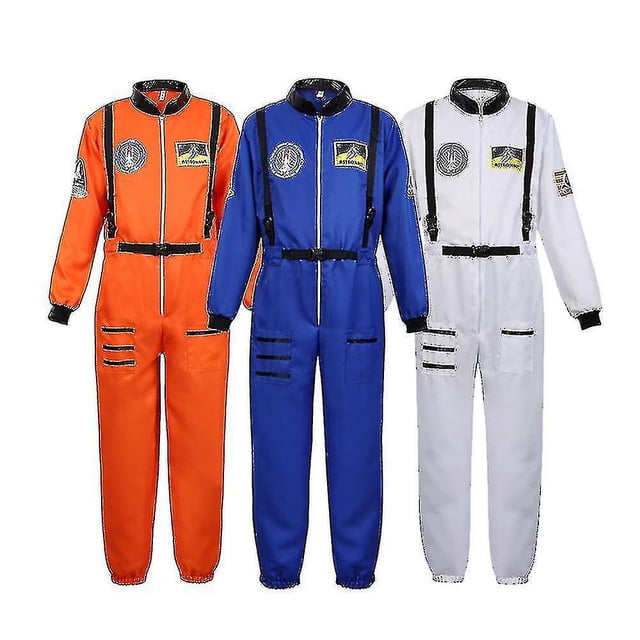 Disfraz De Astronauta Traje Espacial para Adultos Disfraces De Cosplay Cremallera Disfraz De Halloween Pareja Mono De Vuelo Uniforme De Talla Grande-c