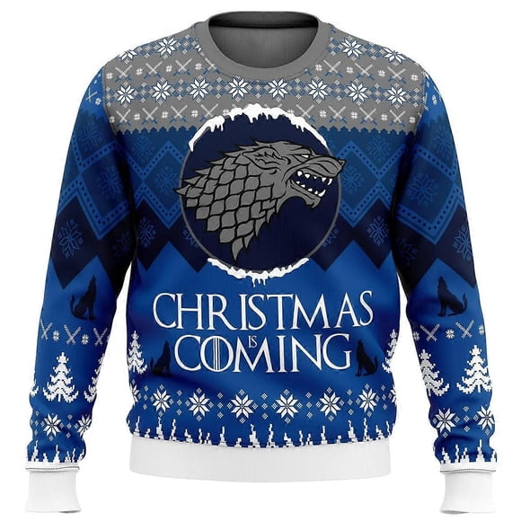 Automne et Hiver Game Of Thrones Noël Approche Chandail de Noël Laid Cadeau Père Noël Chandail Homme Chandail en Molleton 3D Tops