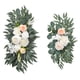 thumbnail image 3 of 2 piezas de arco de boda, flores colgantes, hojas , flores artificiales, guirnalda de flores, señal de bienvenida, decoración para vacaciones Blanco Macarena Corona colgante de puerta principal, 3 of 8