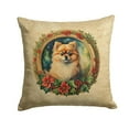 thumbnail image 2 of Pomeranian Christmas Flowers Throw Pillow 14 in x 14 in, 2 of 2