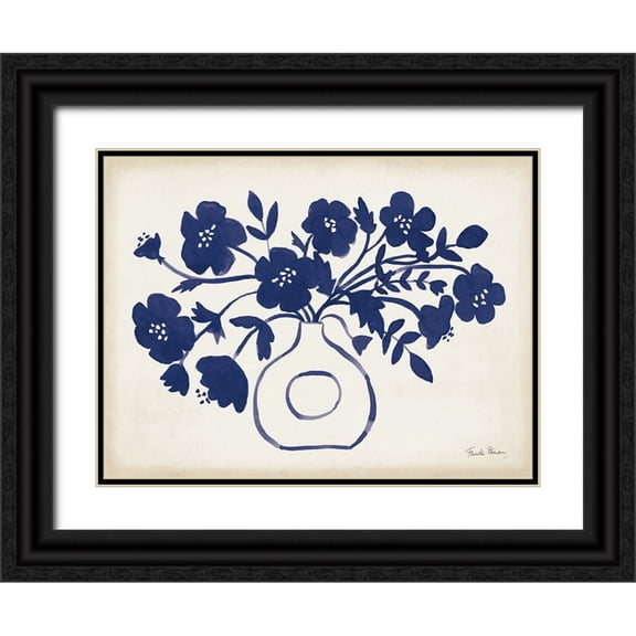 Zaman, Farida 14x12 Black Ornate Wood Framed with Double Matting Museum Art Print Titled - Modern Sodalite Blue II