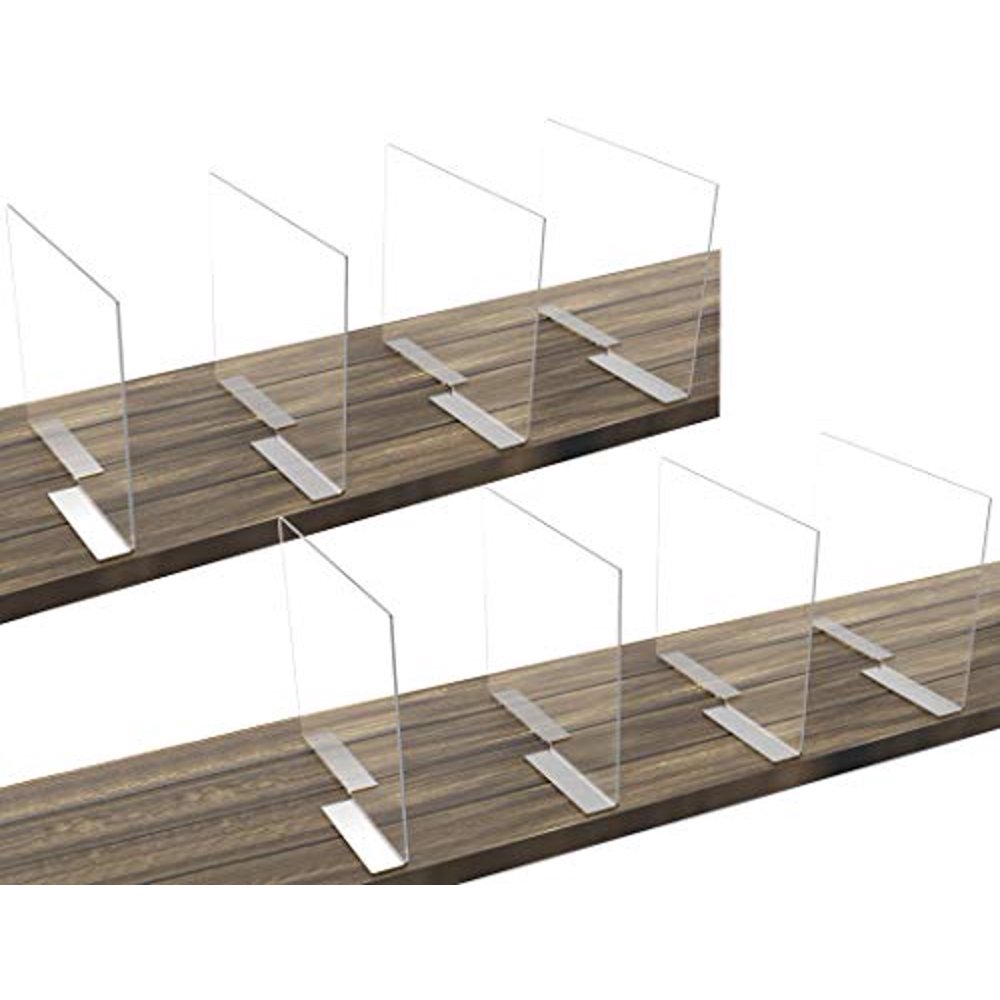 Acrylic Shelf Dividers 8 Pack, Closet Shelf Organizer Divider and
