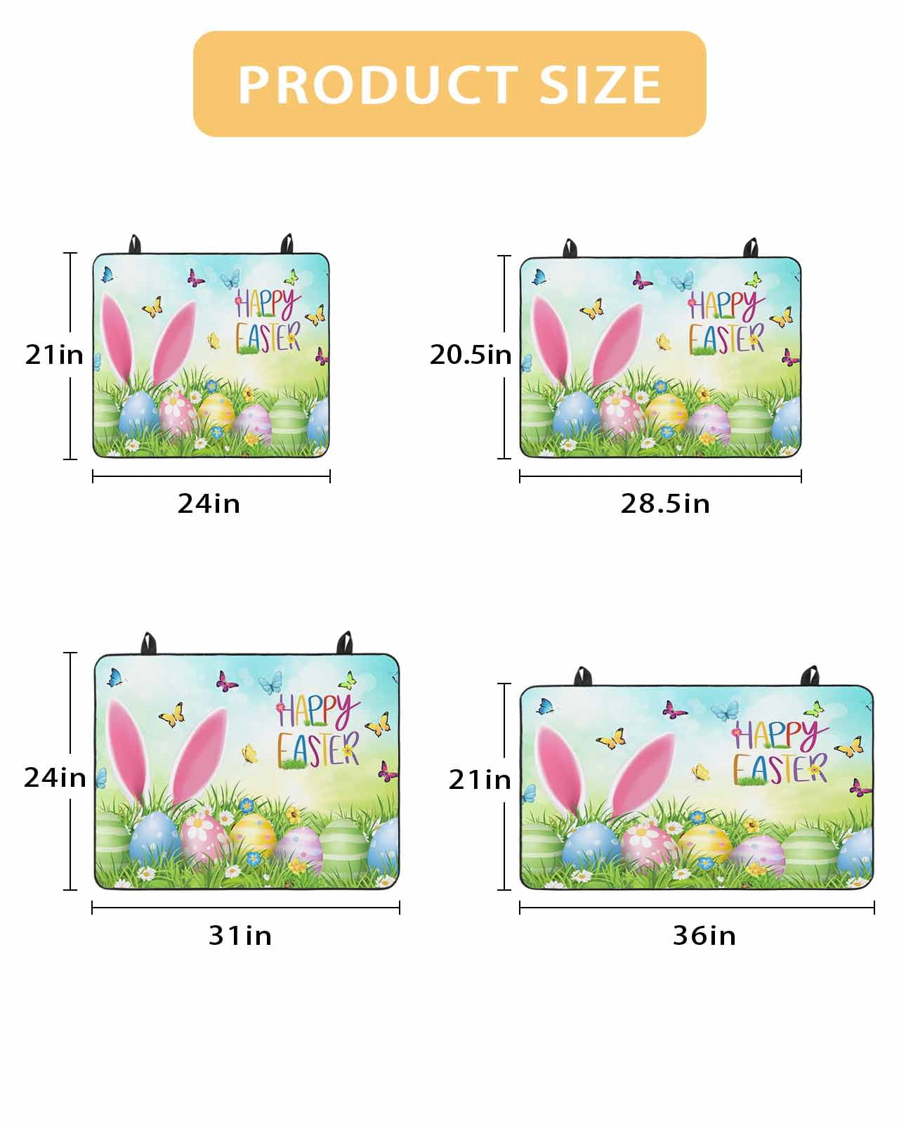 Large Induction Cooktop Protector Mat Easter Stove Top Covers for Electric Stove, Spring Easter Eggs Bunny Butterflies Green Decorative Stove Burner Cover Mats, Glass Top Stove Cover
