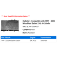 thumbnail image 2 of Radiator - Compatible with 1999 - 2002 Mitsubishi Galant 2.4L 4-Cylinder 2000 2001, 2 of 2