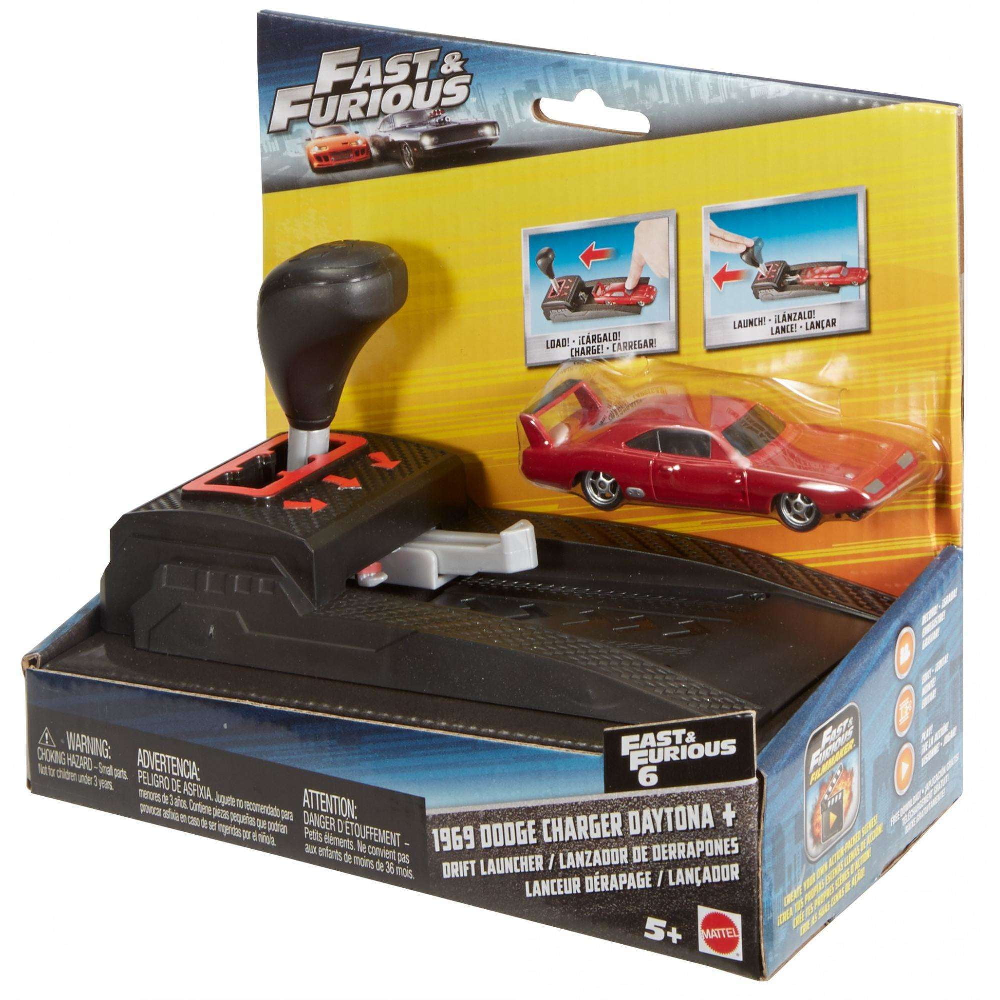 DRIFT LAUNCHER ~ NEW MATTEL FAST /& FURIOUS 1969 DODGE CHARGER DAYTONA 1:55