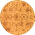 thumbnail image 1 of Ahgly Company Indoor Round Oriental Orange Traditional Area Rugs, 6' Round, 1 of 4