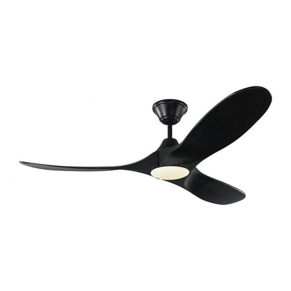 3 Blade 52 inch Ceiling Fan with Light Kit-Matte Black Finish-Black Blade Color Bailey Street Home 96-Bel-3087741
