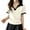 White, variant on Women's V Neck Collared Tops Colorblock Casual Trendy Tshirts Blouses Loose Fit Short Sleeve Summer Clothes (XL, White)