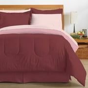 Solid Reversible Bed in a Bag, Pink/Merlot