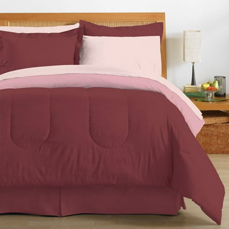 Solid Reversible Bed in a Bag, Pink/Merlot