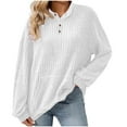 thumbnail image 2 of Heisall Women's Winter Long Sleeve Round-Neck Ribbed Knit Casual Tops with Pocket Drop Shoulder Design, 2 of 5