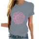 thumbnail image 2 of Fiudx Ofertas Relámpago Blusa de Manga Corta con Estampado de Moda para Mujer, Divertida Camiseta con Cuello Redondo, 2 of 4