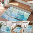 thumbnail image 5 of 2x3 Ft Entryway Area Rug, Teal Blue Owl Kitchen Rug Runner Washable Floor Mat, Modern Flowers Birds on Branch Non Slip Indoor Door Mat Throw Carpet for Bathroom Living Room Bedroom, 5 of 8