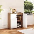 thumbnail image 6 of Gymax Coffee Bar Cabinet 2-Door Kitchen Storage Cabinet w/ 5-Position Adjustable Shelf, 6 of 10