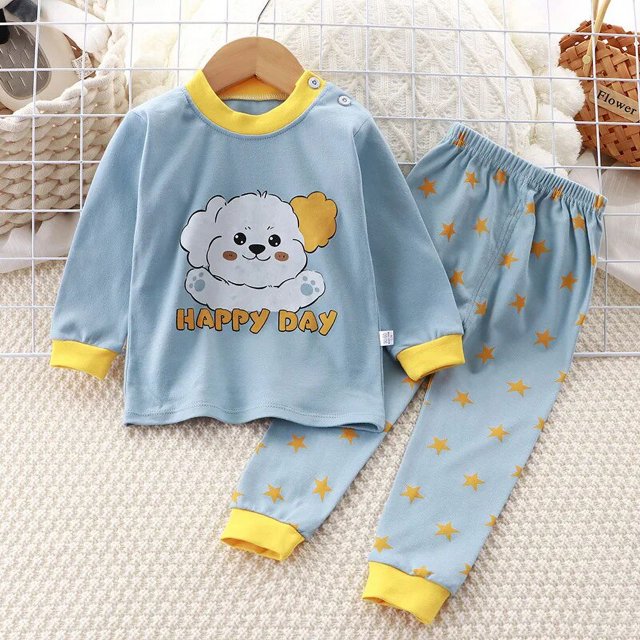 Conjunto de ropa interior para niños y niñas, pijama puro, Calzoncillos largos, ropa para el hogar, primavera y otoño, novedad de 2023