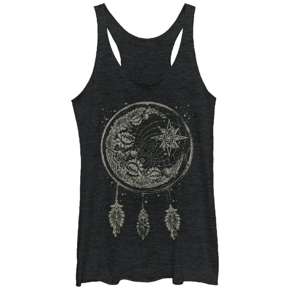 Women's Lost Gods Moon Dream Catcher Racerback Tank Top Black Heather Medium