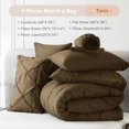 thumbnail image 6 of Davulos Twin Comforter Set with Sheets Taupe Brown,5 Pieces Pintuck Bed in a Bag Twin Bed Set for Man Women Pinch Pleat Bedding Set All Season, 6 of 8