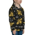 thumbnail image 3 of Kll Unisex Kids Boys Girls Hooded Pocket Pullover Hoodies-Hohey Bee Golden Embroidery, 3 of 9