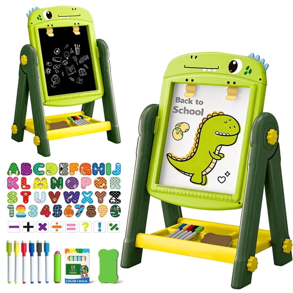 Aijohnny Easel for Kids, Magnetic Drawing Board,Rotatable Double Sided Easel with Painting Accessories for Boys & Girls, Children 's Art Easel Birthday Gift for 3 4 5 6 7 8 Year Old