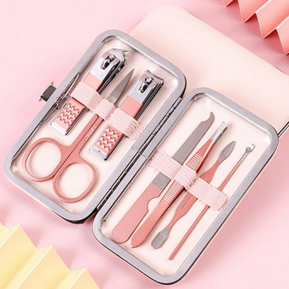 EARKITY 7pcs Manicure Set, Nail Clippers Kit, Stainless Steel Manicure Kit, Nail Clipping Tools Portable Travel Grooming Kit, The Best Gift with Luxurious Case