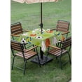 thumbnail image 5 of Square Outdoor Tablecloth with Umbrella Hole Green Balls Outside Table Cloth Waterproof Patio Table Cover Baseball Tennis Basketball Football Zipper Tablecloths for Picnic Party Camping 60x60 Inch, 5 of 8