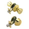 thumbnail image 1 of Design House 780981 Pro Tulip Deadbolt & Entry Door Knob, Polished Brass, 1 of 1