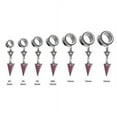 thumbnail image 2 of Pair of Surgical Steel Screw Fit Double Flared Ear Plugs w/ Triangle Dangle, 2 of 2