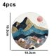 thumbnail image 2 of Posavasos con diseño de mármol, juego de posavasos de piedra absorbente redondos con piedra de cerámica y base de corcho, 2 of 5