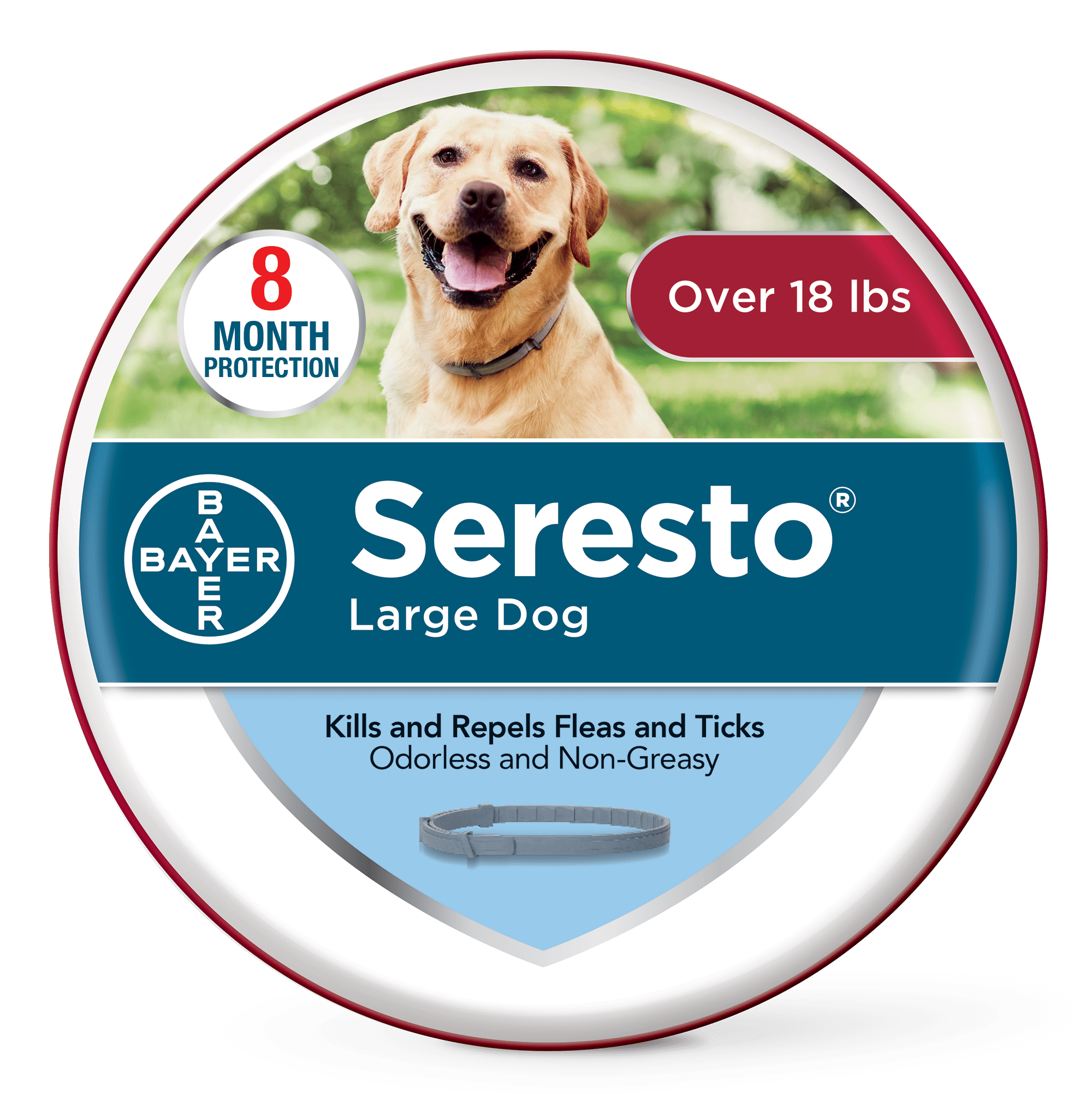 (2 pack) Seresto Flea and Tick Prevention Collar for Large Dogs, 8