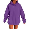 thumbnail image 2 of Purple Womens Sweaters Womens Oversized Hoodies Winter Cotton Sweatshirts Pullover 2025 Fashion Tops Trendy Outfits Fall Outfits for Women 2025, 2 of 5