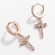 thumbnail image 5 of Pendientes largos de aro con forma de cruz para hombre y mujer, ideales para cenas familiares y graduaciones. 1.1x0.39 pulgadas, 5 of 8