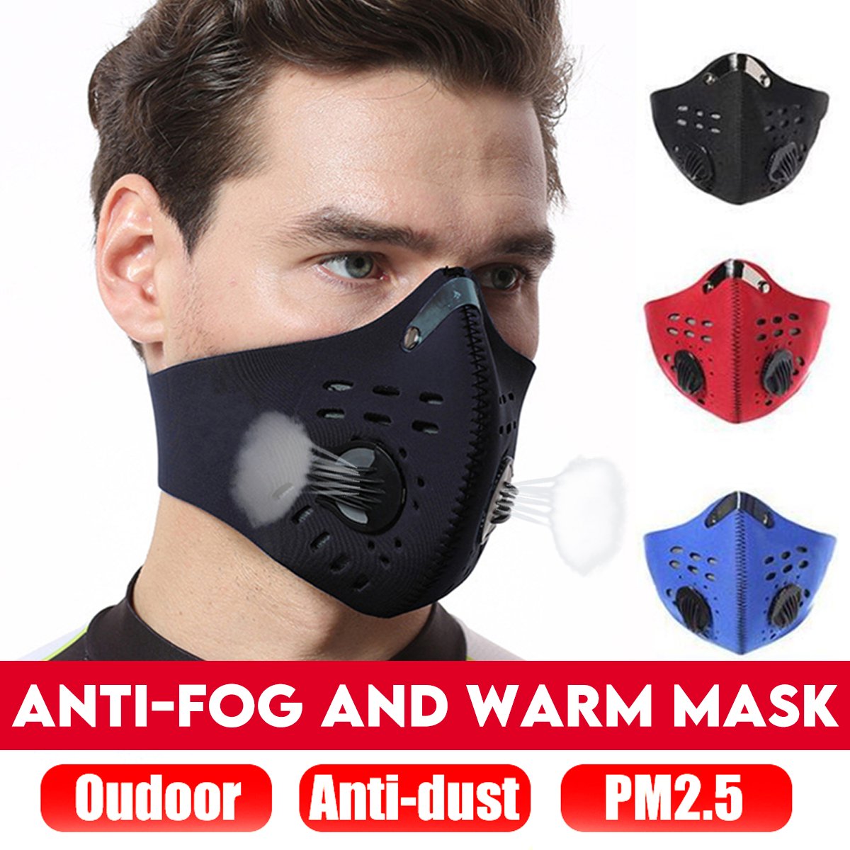 1 2 Pcs Face Mask Breathable Anti Pollution For Outdoor For Travel Sports Motorcycle Bicycle Cycling Mouth Face Covers Protector Walmart Canada