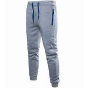 Angle View: Michellecmm Mens Solid Casual Slim Fit Jogger Pants With Pocket Zipper Trousers