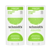Schmidt's Aluminum Free Natural Deodorant For Women And Men, Bergamot & Lime With 24 Hour Odor Protection, Certified Cruelty Free, Vegan Deodorant, 2.65oz 2 Pack