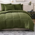 thumbnail image 2 of Queen Comforter Set - Pre-Washed Queen Size Bed in a Bag 7 Pieces, Down Alternative Bedding Sets with Comforters, Sheets Set, Pillowcases & Shams - Olive Green, 2 of 7