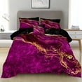 thumbnail image 6 of Hot Pink Marble Comforter Set Black Gold Bedding Set Dark Red Marble Texture Bed Comforter Set Abstract Home Decor, 6 of 12