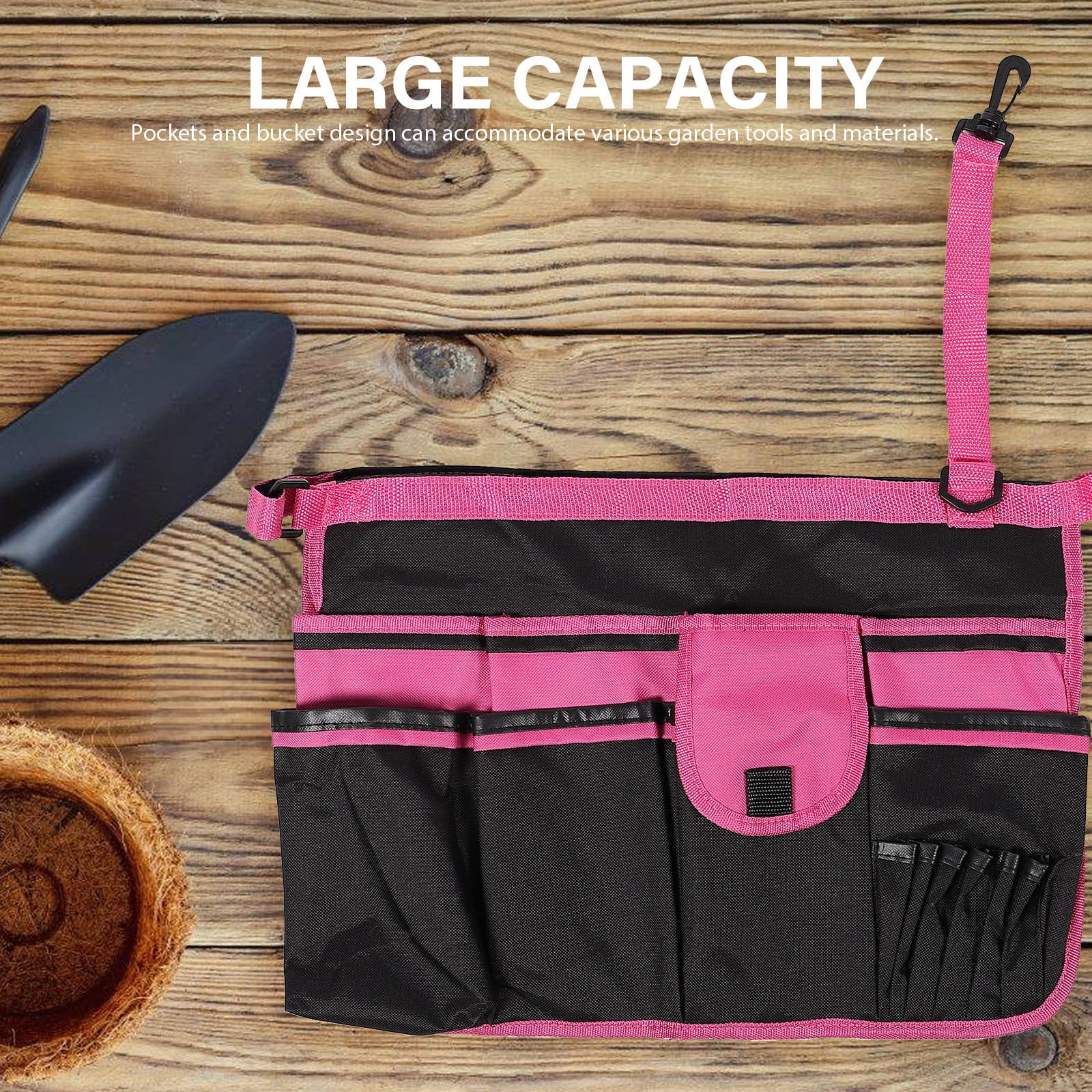 UPOUART Tool Storage Bag 1Pcs Pink with Large Capacity for Gardeners 17x12in