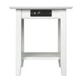 thumbnail image 3 of Leo & Lacey Table d'Appoint Moderne en Bois avec Ports de Recharge USB, Blanc, 3 of 9