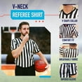 thumbnail image 3 of Murray Sporting Goods Men's Official Uniform Black and White Stripe Pro-Style V-Neck Referee Shirt, Officiating Jersey for Basketball, Football, Volleyball (Large), 3 of 6