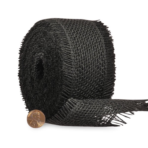 black burlap ribbon