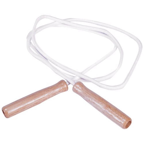 American Educational Products Cotton Jump Ropes With Wood Handles, 8, White, Set Of 6