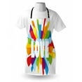 thumbnail image 3 of Pride Apron Love Burst with Cute Little Colorful Hearts and Word LGBT Gay Lesbian Romance Theme, Unisex Kitchen Bib Apron with Adjustable Neck for Cooking Baking Gardening, Multicolor, by Ambesonne, 3 of 3