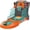 Orange and Turquoise, variant on OLEOCA Tabletop Basketball Game – Mini Basketball Arcade for Kids, Fun Indoor Desk Games with Electronic Scoring, Basketball Toy for Boys & Girls, Skill-Building Game for Ages 3+