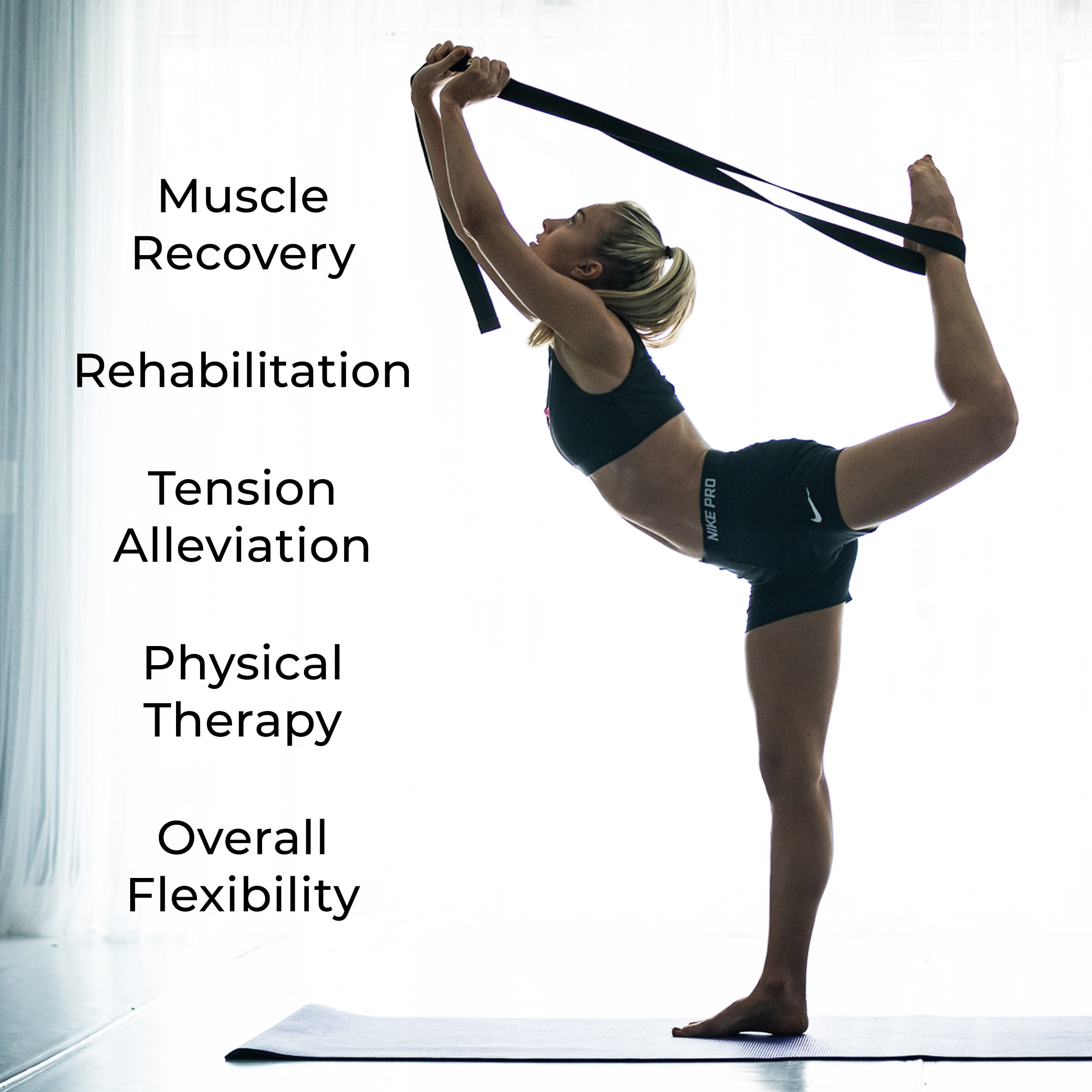 Sunshine Yoga 6-Pack of 6-Foot Yoga Straps - Wholesale Pricing - Adjustable D-Ring Buckle - for Stretching, Flexibility and Exercise - Durable, Thick Cotton - Black