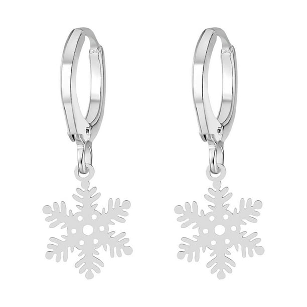 Pendientes de copo de nieve para chicas adolescentes Minimalista Piercing Studs Pendientes de moda