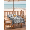thumbnail image 2 of Outdoor Tablecloth with Umbrella Hole for Patio/Picnic/Party/Camping, Nautical Anchor Waterproof Table Cloth Rectangle Table Cover Washable, Rudder Stars Retro Black Grey Wooden Grain (60"x 84"), 2 of 8