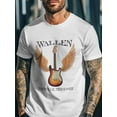 thumbnail image 3 of Men's T-Shirt WALLEN NASHVILLE,TENNESSEE Guitar Wings Short Sleeve Casual Tee Classic Crew Neck T-Shirt for Men, White M, 3 of 7