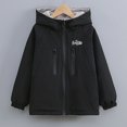 thumbnail image 2 of Afuyipoi Girls Reversible Fleece Lined Hooded Jacket Waterproof Windbreaker Two Side Wear Size 4-15 Black Size 9, 2 of 8
