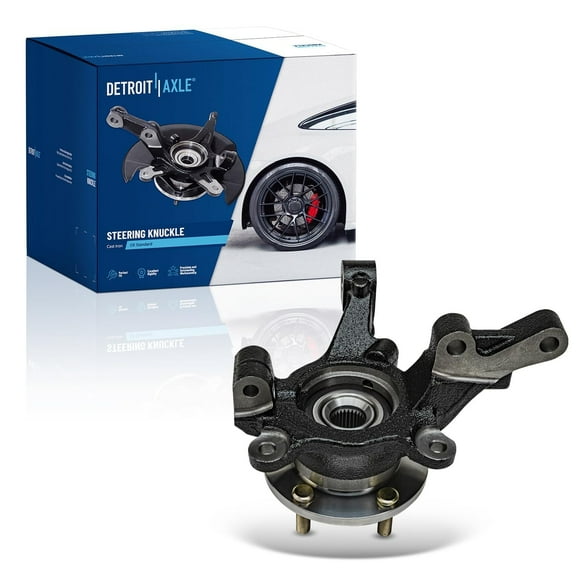 Detroit Axle - Front Left Steering Knuckle & Wheel Hub Bearing Replacement for 2007-2012 Dodge Caliber Rear Drum